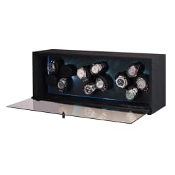Embers Automatic Watch Winder 4/8/12 Slots Black Wood Grain Design with RGB Light for Rolex Patek Philippe Tissot - Watch Storag