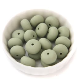 14mm 50Pcs Mini Abacus Silicone Beads Food Grade Saucer Loose Beads for Baby Teether Necklace Pacifier Clip Jewelry Making