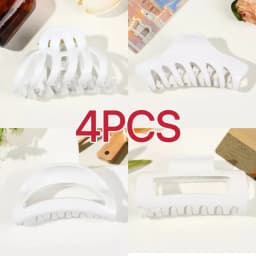 4PCS Multi Style Pink Soft Silicone Hair Claw Clip,Super-safe Head Protection,Flexible Banana Clip for Women Hair Accessories