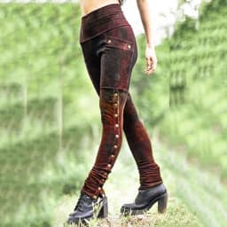 Steampunk Pants For Women Slim Fit Rivets Patchwork Stretchy Side Button Skinny Pants Women's High Waist Pencil Pants штаны