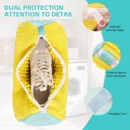 Durable Shoe Washing Machine Bag for All Shoe Types with Zipper for Sneakers and Casual Shoes Laundry Reusable Shoe Wash Bag
