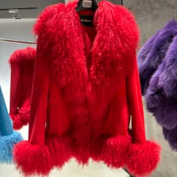 YOLOAgain Real Mongolia Sheep Fur Collar Real Leather Jacket Coat Women