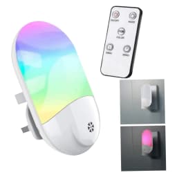 Plug in Night Light, Plug in Wall with Dusk to Dawn Sensor 0.5W Warm White RGB Night Light for Kid Bedroom, Bathroom, Stair