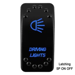 Waterproof Rocker Switch with Blue LED | 12V/24V Latching & Momentary (SPST/ DPDT) | for Marine, UTV, ATV, RZR, Automotive