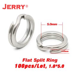 Jerry Stainless Steel Fishing Split Rings Hard Bait Flat Ring Connector Spoon Lure Double Loop 100pcs Fishing Accessories Tackle