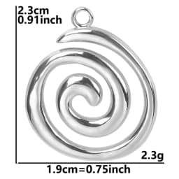 6Pcs/Lot Stainless Steel Round Vortex Sea Conch Shell Charms Spiral Swirl Pendant подвески For Jewelry Findings Accessories
