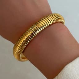 New 316L Stainless Steel Two Three Laps Elastic Charms Bracelet for Women Men Gold Color