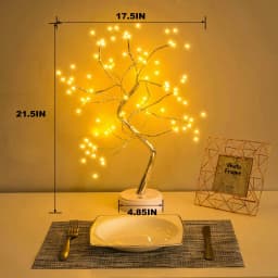 108LED Fairy Sparkly Tree Table Lamp Remote Control USB&3AA Powered DIY Bonsai Artificial Tree Light Bedroom Desktop Night Light