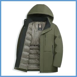 2026 Men's Winter Wool Blend Hooded Parka Thick Warm Windproof Casual Quilted Cotton Coat Heavyweight Outdoor Streetwear Vintage
