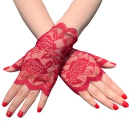 Sexy Lace Short Fingerless Gloves Summer Women's Thin Lace Half Finger Sunscreen Driving Gloves