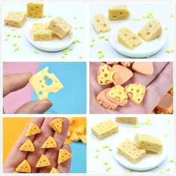 20 Pcs Mini Cheese Miniature Dollhouse Breakfast Pretend Play Kitchen Small Doll Food Toy Accessories