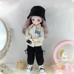 30cm Kawaii BJD Doll Girl 6 Points Joint Movable Doll with Fashion Clothes Soft Hair Dress Up Girl Toys Birthday Gift Doll New
