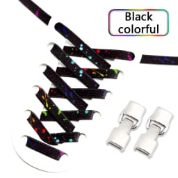 Stylish No Tie Elastic Shoelaces for Sneakers Effortlessly Unique Shoe Lace Splash Ink Flat Shoe Laces Design Suitable All Ages