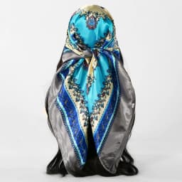 Plain Silk 90 Square Scarf Satin Headband For Muslim Woman Printed Hijabs Wraps Fashion Headscarf Casual Turban Female Bandbana