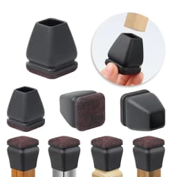 8PCS Chair Leg Floor Protectors 15° Diagonal Thick TPE Pads Silicone Felt Foot Covers for Hardwood Furniture Table Feet