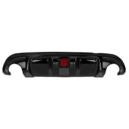 Rear Diffuser Bumper Lip For Infiniti Q50 2014 2015 2016 2017 Carbon Fiber Look/Gloss Black Boot Spoiler Kit With LED Brake Lamp