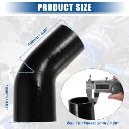 UXCELL 45 Degree 51mm-63mm 70mm-76mm ID 4Ply Car Elbow Reducer Silicone Hose Coupler Intercooler Tube Intake Piping