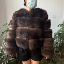 WEFURLENA Silver Fox Fur Coat Winter Jacket Women Natural Raccoon Fur Coat Street Warm Long Sleeve Natural Luxury Jackets
