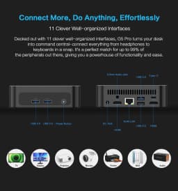 Mllse Mini Pc G5 Pro Amd Ryzen 7 5800H, 16Gb Ram, 512Gb Ssd, Wi-Fi 6, Bluetooth 5.2, Windows 11 Mini Desktop Computer