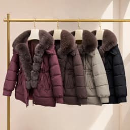Parkas Women Down Cotton Jacket 2026 Winter Coat Large Fur Collar Warm Mid Long Cotton Padded Jacket Female Outerwear Overcoat