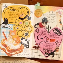 20pcs Corner Cats PET Square Sticker Book for Journal Scrapbooking Planner Decoration Waterproof Cute Animal Stickers, Mr. Paper
