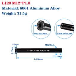 Thru Axle Skewers For MTB Road Bike Frame Fork High Strength M12/M15 Shaft Skewers For 100/110/142/148 Frame Fork Thru Axle Hub