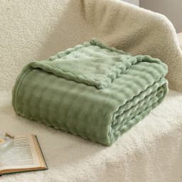3D Bubble White Plush Blanket Textured Flannel Fleece Soft Warm Cozy Couch Throw Blanket Gift Plaid - Soft Throw Blankets