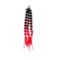 Synthetic 1Pcs Ponytail Extension Corlorful Bubble Braid Long Lantern Hairpieces Braided Ponytail with Hair Tie Straight Hairpie