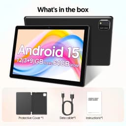 Latest Global Version Android 15 Tablet, 10-inch Tablet, Quad-core Processor, 1280*800 Resolution, 12 (3+9) GB RAM, 64GB Storage