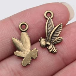 20pcs Charms Bee Tibetan Bronze Silver Color Pendants Antique Jewelry Making DIY Handmade Craft