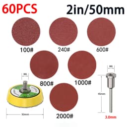 60Pcs 1/2Inch 25/50mm Sanding Discs Pads Set 100-2000  Abrasive Polishing Pad Kit For Dremel Rotary Tool Sandpapers Accessories