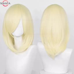 40cm Medium Basic Anime Cosplay Wig Bang Blond Black White Red Pink Green Brown Gold Blue Heat Resistant Synthetic Hair Wigs
