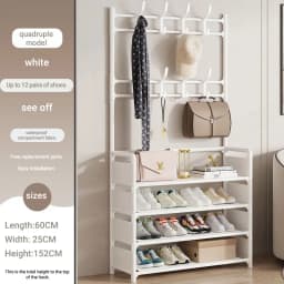 DIVEDEER 4-5 Tier Home Wardrobe Rack Bedroom Wardrobe Rack DIY Dustproof Storage Cabinet Shoe Rack Hanging Bag Storage Cabinet