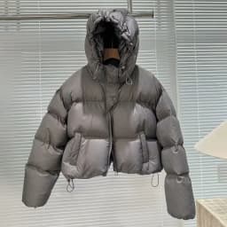 Schinteon Women White Duck Down Jacket with Hood Autumn Winter Warm Over Size Casual Short Thick Outwear 2024 New