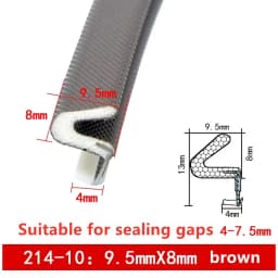 PU Foam Sound Proof Weather Draught Excluder Seal Door Window Gap Insulation V Type Strips for 8 Sizes to Choose