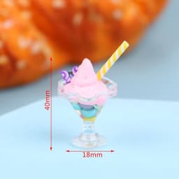 1/2pcs Drink Ice Cream Cups Cocktail Glass Model Pretend Play Mini Food Fit Play House Toy Doll Accessories Dollhouse Miniature