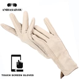 Good Quality Touch Gloves Color Winter Women's Leather Gloves Genuine Suede 50% Genuine Leather 50% Women's Gloves -2007
