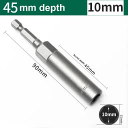 8mm-19mm Impact Socket Adapter 90mm Length Deepen Power Nut Driver Drill Bit Set for Power Tools 6.35Mm Hex Shank Quick Adapter