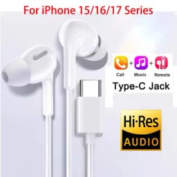 Original In-Ear Headphones For Apple iPad iPhone 15 17 14 13 12 11 16 Pro Max Plus Type C Wired Earphones Laptops Tablet Earbuds