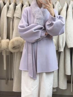 OFTBUY Women's Short Wool Coat Real Fox Fur Collar Belted Waist Woolen Clothing Winter Warm Luxury Slim Solid Color Outerwear