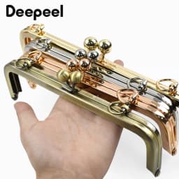 2/5/10Pcs Deepeel 20/25cm Metal Purse Handles Square Smooth Handbag Kiss Clasp Wallet Frame DIY Brackets Screw Bags Accessories