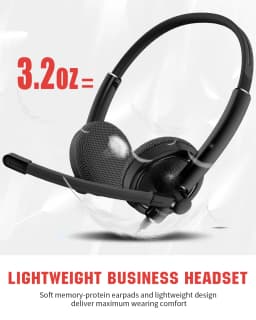 NUBWO HW01 USB Headphone 3.5mm Computer Headset with Mic Noise Cancelling for Laptop PC Business Office Headsets for Cell Phone