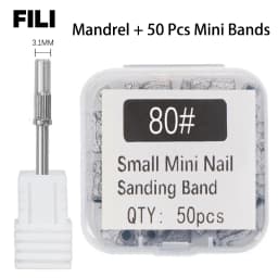 50Pcs 3.1MM Small Sanding Bands With Shaft Set For Dead Skin Calluses Nail Polishing Mini Sandband Nail Drill Bits Manicure Tool