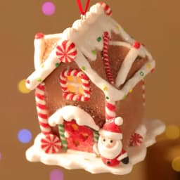 Christmas Theme Pendant Gingerbread Santa Claus Light House Soft Pottery Hanging Tree Year Party Decoration