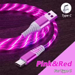 6A Glowing Cable Micro USB Type C Cable Fast Charging For Huawei iPhone 15 Pro Xiaomi USB C Data Cord Atmosphere lights Cable
