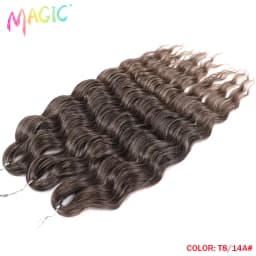 Magic 24Inch 3PCS Loose Wave Synthetic Crochet Hair Bundles Copper Red Heat Resistant Hair Extensions For Women Braiding Styling