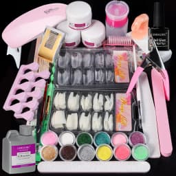 Full Acrylic Powder Set, 15ml Gel Manicure Kit With And 6W LED Light For Nail Extension DIY Complete Starter Kit