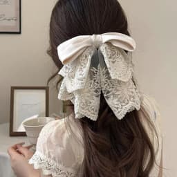 Elegant Versatile Chiffon Floral Print Bow Ponytail Clip Headwear For Women Girls Sweet Bow Ribbon Hair Clip Hair Accessories