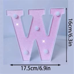 1PC 16cm Pink Glitter LED Letter&Number Lights Battery Powered Decorative Lights For Wedding,Proposal,Birthday,Party,Photo Props