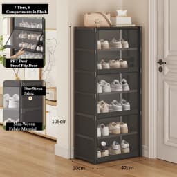 Shoe Rack-Shoe Storage Cabinet Vertical Shoe Organizer for Closet Entryway Corner Bedroom- Stackable DIY Narrow Shoe Shelv